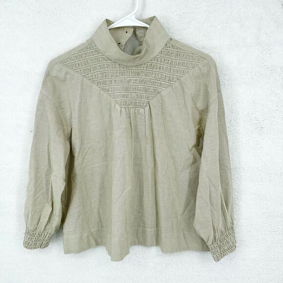 Everlane Women's The Funnel-Neck Smock Button Back Top Business Casual Size XS - Picture 2 of 7